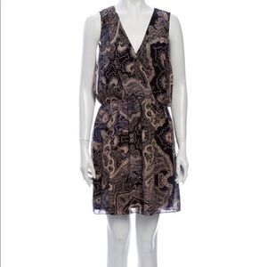 Tibi silk faux‎ wrap paisley sleeveless dress 10